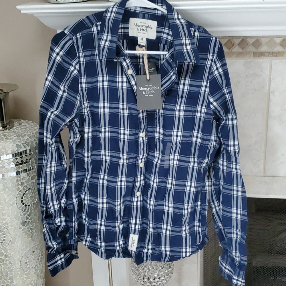 🌟 Men's ABERCROMBIE Muscle Plaid Shirt 🌟